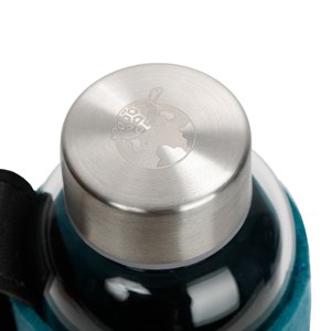 Gourde en verre housse bleu