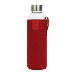 Gourde en verre et housse de protection