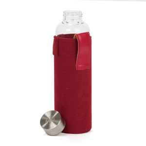 Gourde en verre et housse de protection