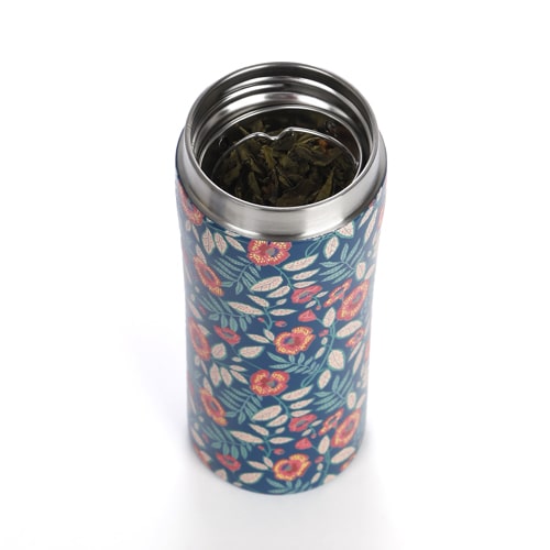Thermos avec infuseur à thé à personnaliser, motif floral