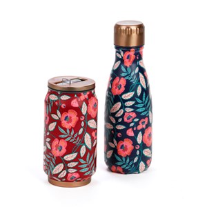 Gourde canette isotherme motif floral