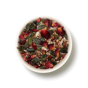 Graines toastées bio et pétales de rose