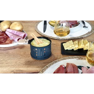 Duo raclette à la bougie bleu