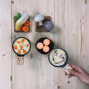 Duo raclette à la bougie bleu