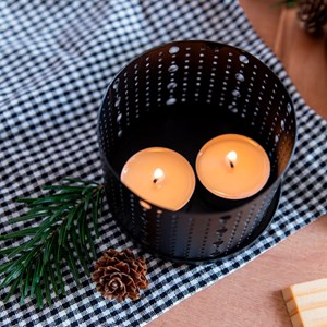 Duo raclette à la bougie bleu