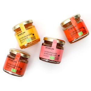 Coffret 4 miels bio aromatisés