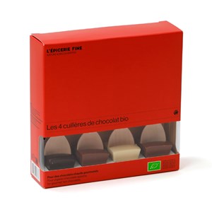 Coffret 4 cuillères de chocolat bio