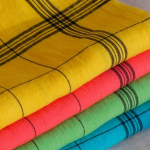 Torchon bistrot en lin Jaune