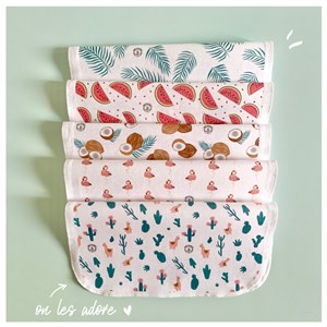 5 essuie-tout lavables coton bio