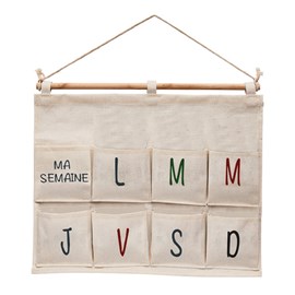 Semainier à suspendre coton bio