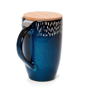 Tisanière en grès bleue