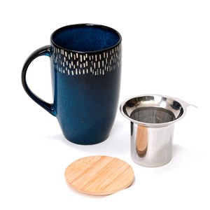 Tisanière en grès bleue