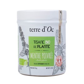 Tisane bio de plante - menthe poivrée