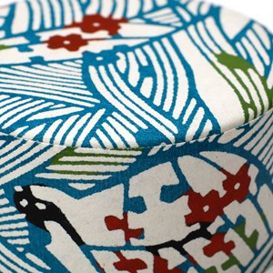 Boîte à thé métal et papier Washi 200g Bleu