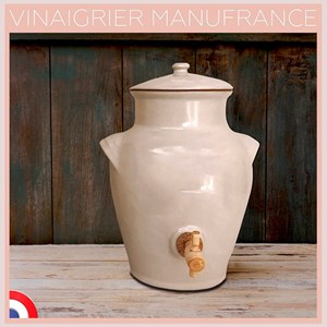 Vinaigrier en grès blanc