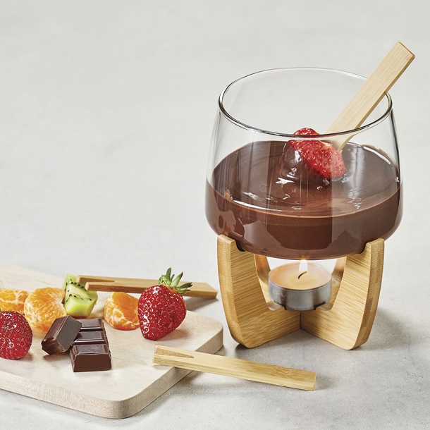 Todeco Service à Fondue au Chocolat avec 6 fourchettes Set, Fondue  bourguignonne pour Fromage, Le Chocolat