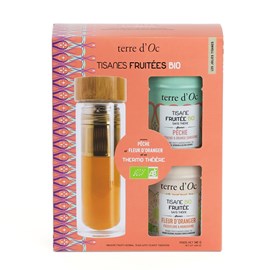 Coffret tisanes fruitées et gourde