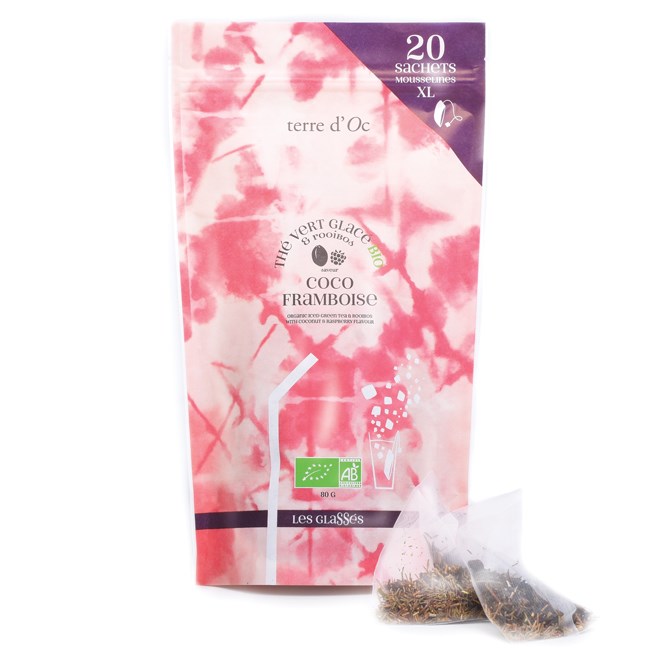 terre d'Oc - Thé vert glacé bio coco framboise
