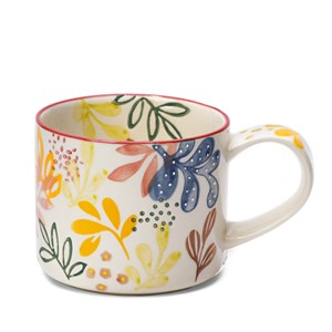 Mug fleuri en céramique Jaune