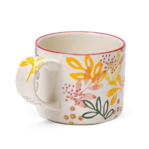 Mug fleuri en céramique Jaune