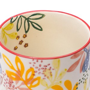 Mug fleuri en céramique Jaune