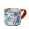 Mug fleuri en céramique Bleu clair