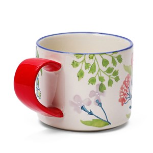 Mug fleuri en céramique Bleu clair