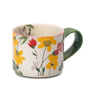Mug fleuri en céramique Vert