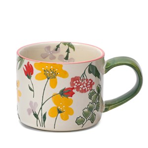 Mug fleuri en céramique Vert