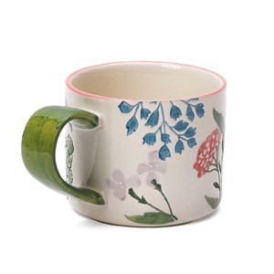 Mug fleuri en céramique Vert