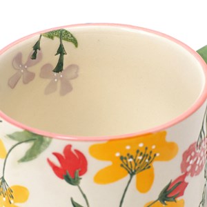Mug fleuri en céramique Vert