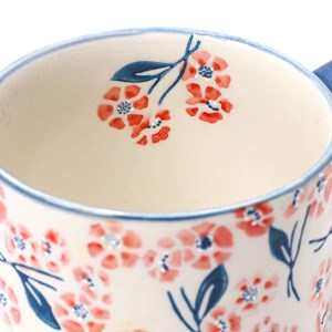 Mug fleuri en céramique Bleu foncé