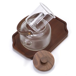 Service à thé bois et verre