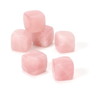 6 glaçons en quartz rose