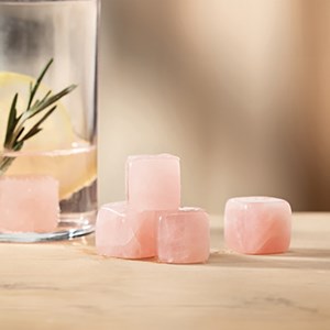 6 glaçons en quartz rose