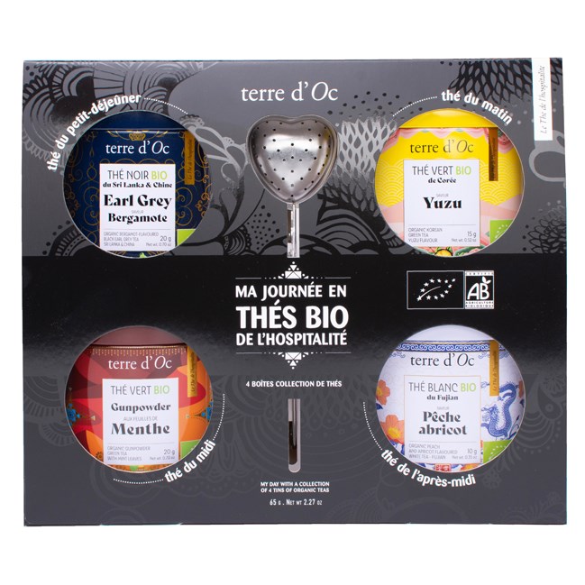 terre d'Oc - Coffret 4 thés bio avec filtre