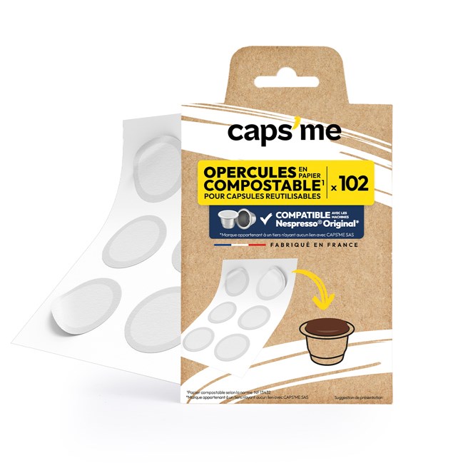 102 opercules compostables Caps'me