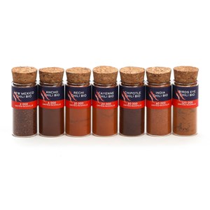 Coffret 7 piments bio du monde