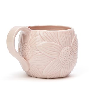 Mug fleur en grès Rose