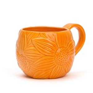 Mug fleur en grès Orange