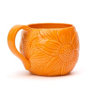 Mug fleur en grès Orange
