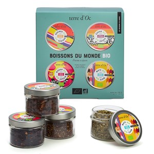 Coffret 4 boissons du monde bio