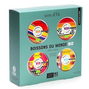 Coffret 4 boissons du monde bio