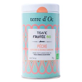 Tisane bio pêche verveine orange