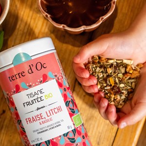 Tisane fraise litchi basilic bio