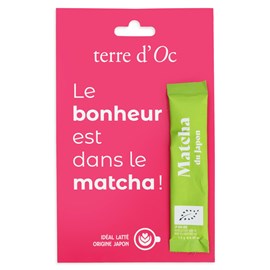 Thé vert matcha bio en stick terre d'Oc