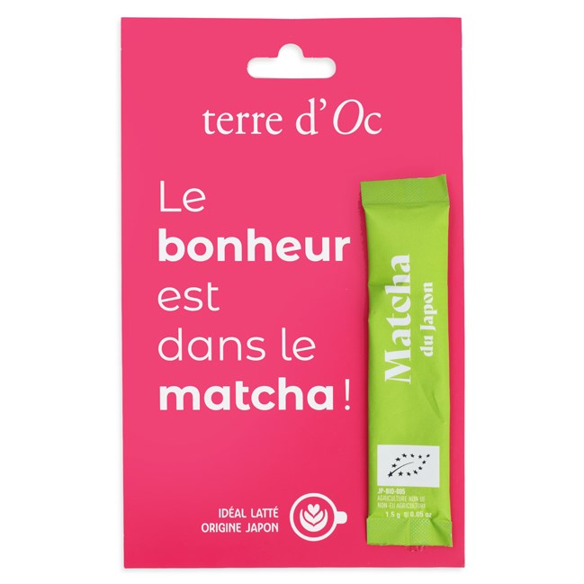 Thé vert matcha bio en stick terre d'Oc