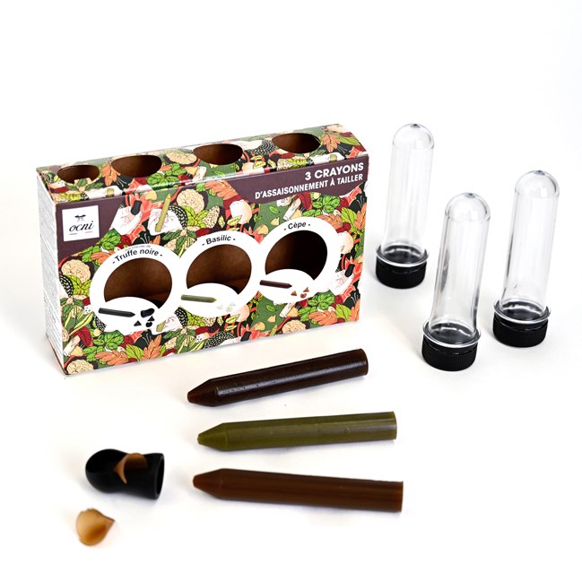 Coffret condiment truffe, basilic, cèpe