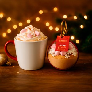 Boule de Noël chocolat chaud à préparer