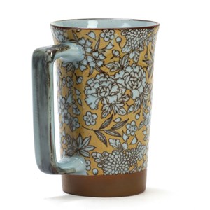 Mug fleuri en céramique Beige